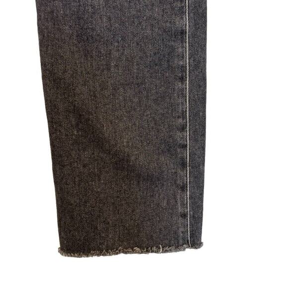 Paige Cindy High Rise Straight Ankle Jeans Raw Hems Gray 27 Distressed - Picture 4 of 10